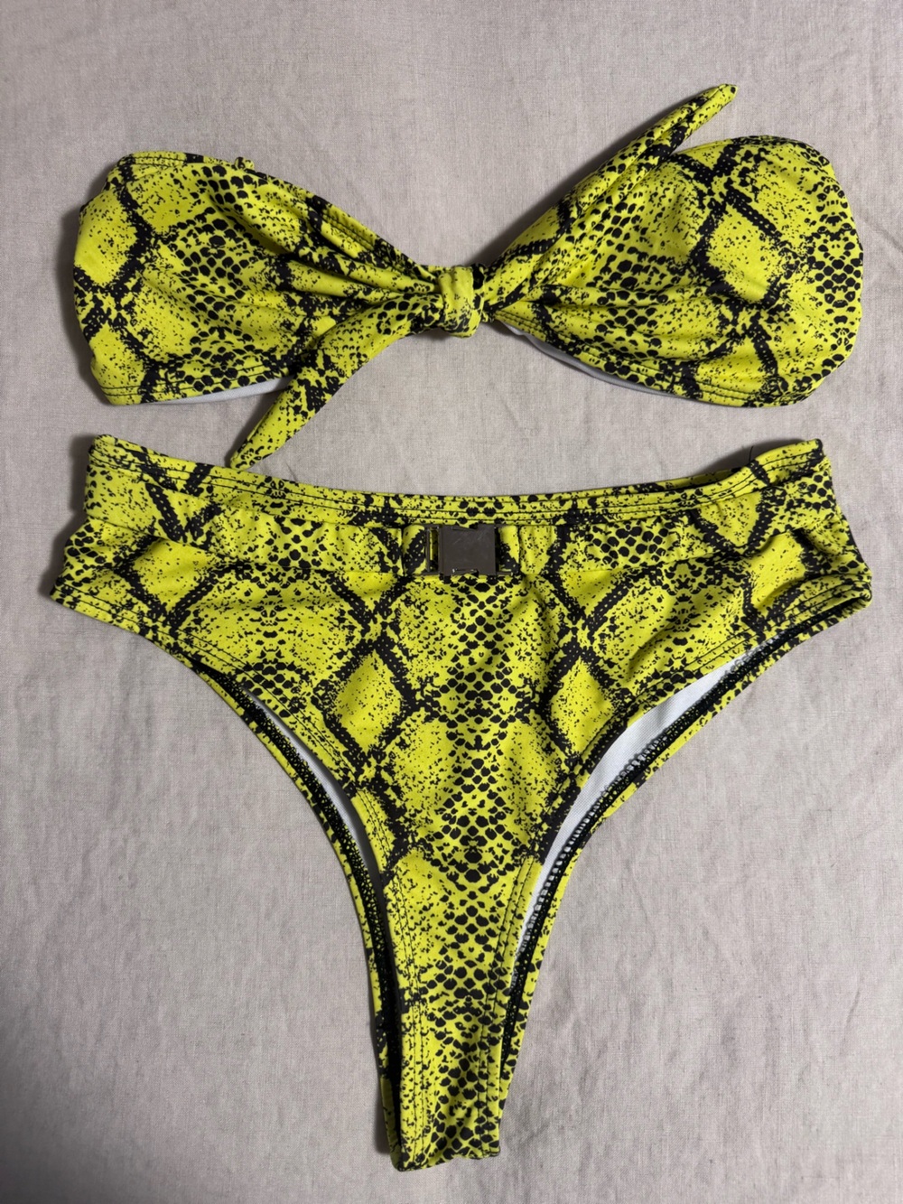 Reptile-Pattern Yellow Bikini
